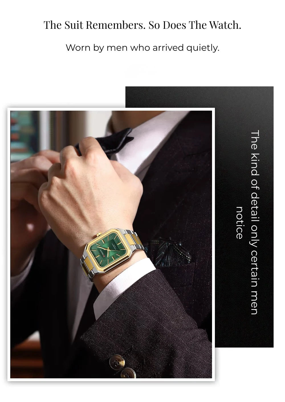 Rectangular Men’s Dress Watch 35 mm – Steel Bracelet